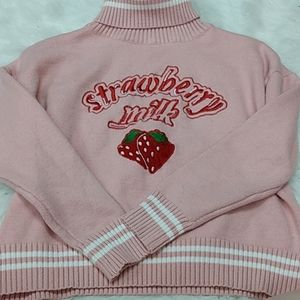 Kawaii Strawberry Milk Sweater